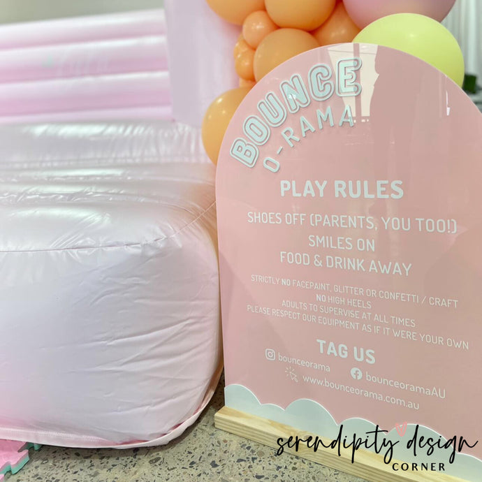 Jumping Castle Soft Play Bounce House Play Rules Sign