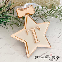 Load image into Gallery viewer, Star Christmas Ornament Initial
