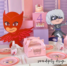 Load image into Gallery viewer, Superhero PJ Masks Name Acrylic Party Treat Favour Boxes
