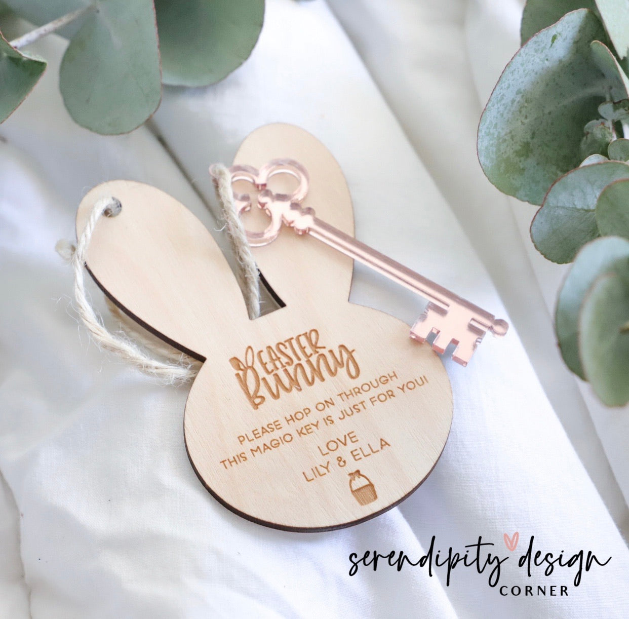 Personalised Easter Bunny Face Magic House Key – Serendipity Design Corner