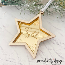 Load image into Gallery viewer, Personalised Star Shape Name Ornament - Your Shining Keepsake
