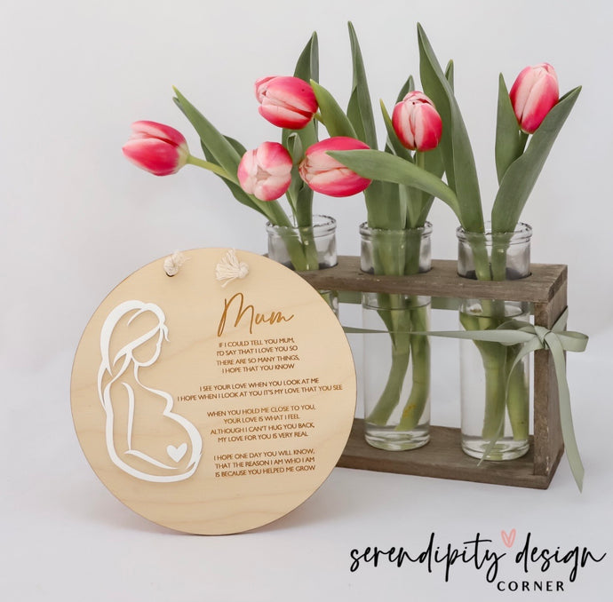 Personalised Mother's Day Wooden Sign | Mum Plaque | 1st Mother's Day