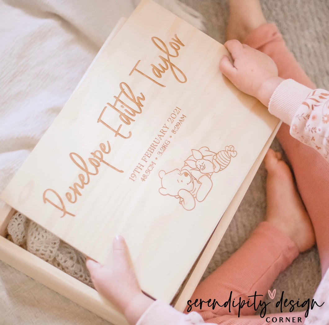 Personalised Wooden Keepsake Box | Winnie The Pooh Keepsake Box