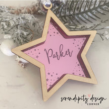 Load image into Gallery viewer, Personalised Star Shape Name Ornament - Your Shining Keepsake
