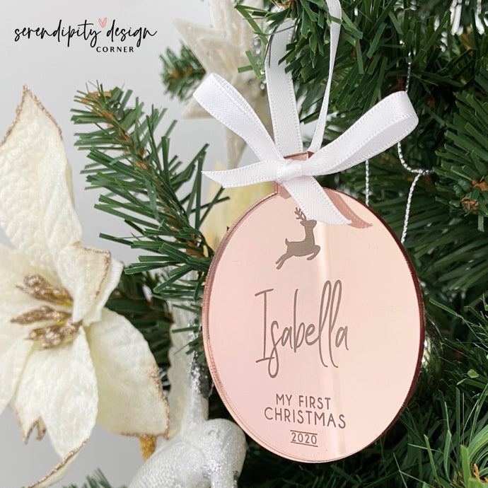 Personalised Christmas Bauble Ornament - My First Christmas